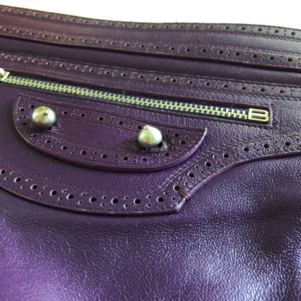 Balenciaga Purple Leather Clutch - Picture 3 of 14